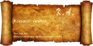 Kopasz Andor névjegykártya