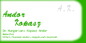 andor kopasz business card